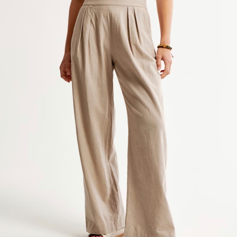 Abercrombie Linen-blend Ultra Wide leg pant